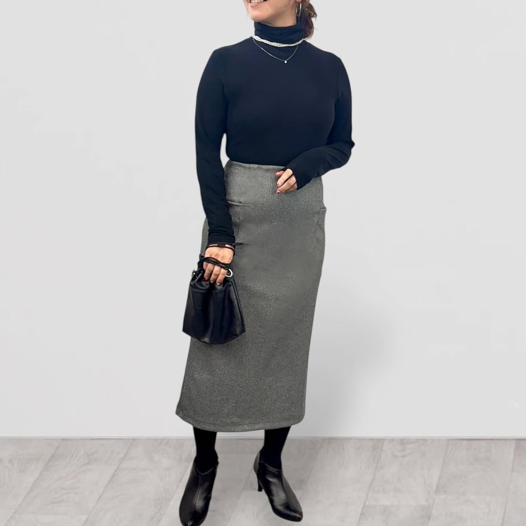 【QTUME】Activejerseyホームスパンビッグポケットペンシルスカート/552-26546