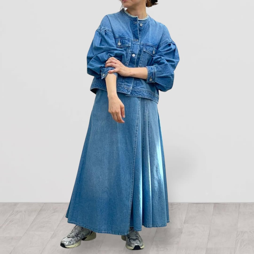 【QTUME】8onzデニムボリュームスリーブジャケット/612-24000