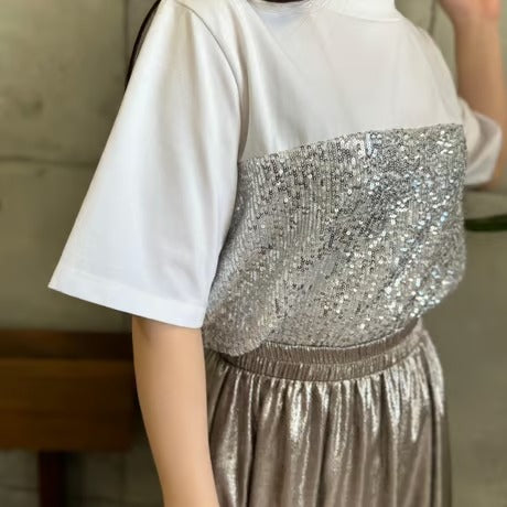 スパンコールビスチェ風Tシャツ ROSIEE/ R013218