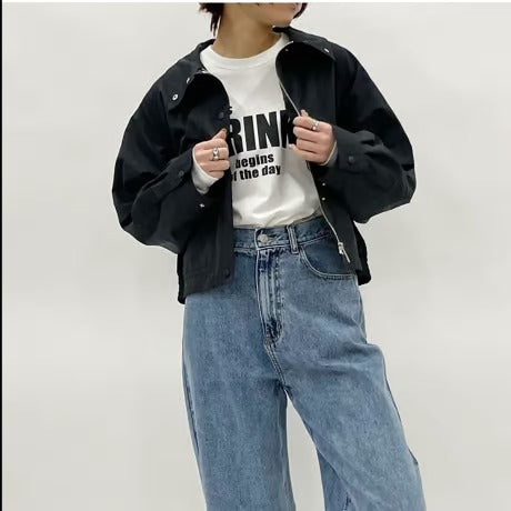 スタンドカラーライトブルゾン cafune/415413