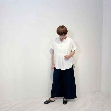 綿麻スキッパーブラウス Dignite collier/80242108
