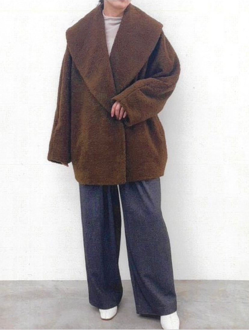 【CYNICAL】ケープカラーボアコクーンコート/552-94003