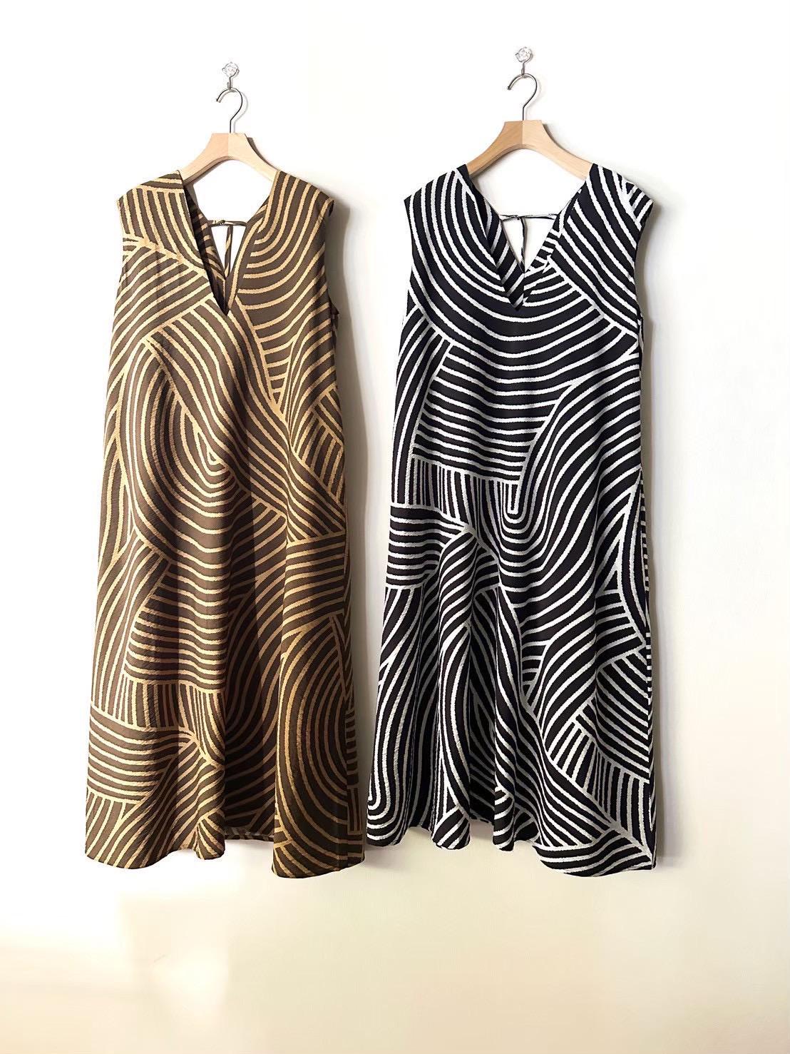 【RILATO】ジオメトリックプリントV開きワンピース/R26279