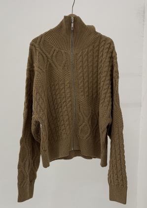 【WYTE】ケーブルニットジップブルゾン/11-30020