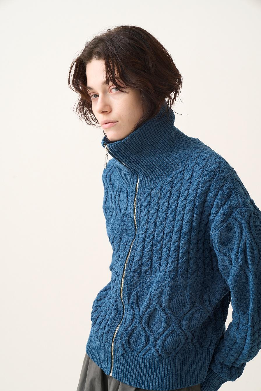 【WYTE】ケーブルニットジップブルゾン/11-30020