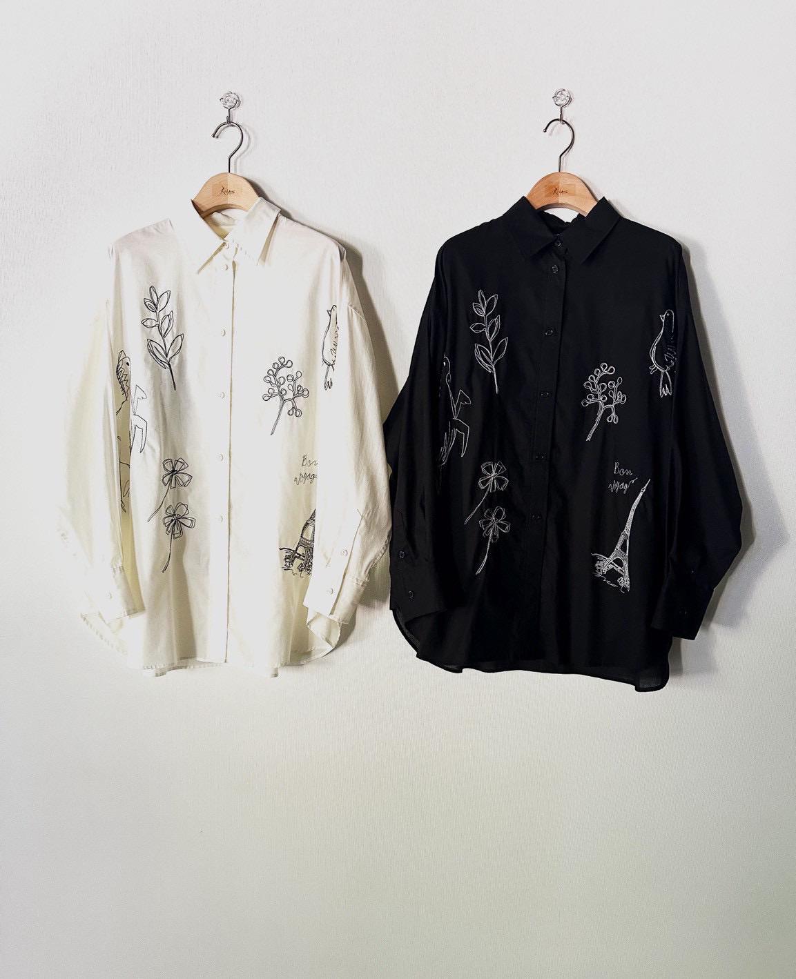 【RILATO】ラフスケッチオリジナル刺繍シャツ/R26138