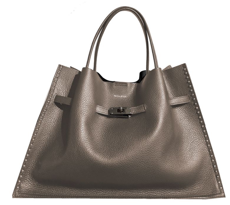 【VIOLAd'ORO】MILO スタッズ付きWフェイスレザートートバッグ Lサイズ/V-9032