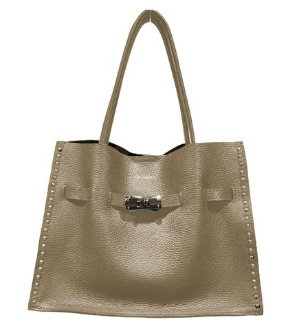 【VIOLAd'ORO】MILO スタッズ付きWフェイスレザートートバッグ Mサイズ/V-8993