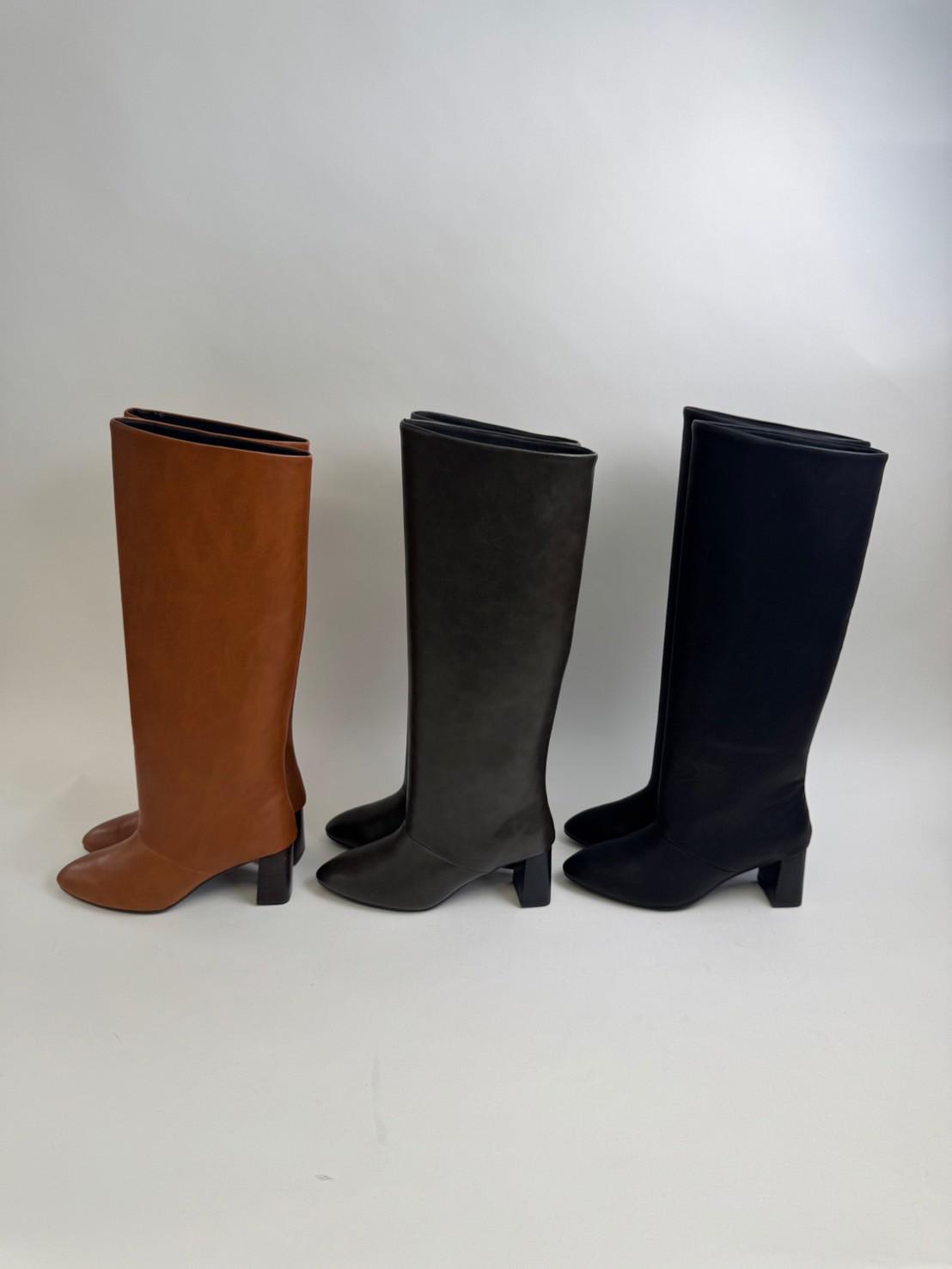 【ATELIER BRUGGE】ヒールアップワイドロングブーツ/25ISM-54