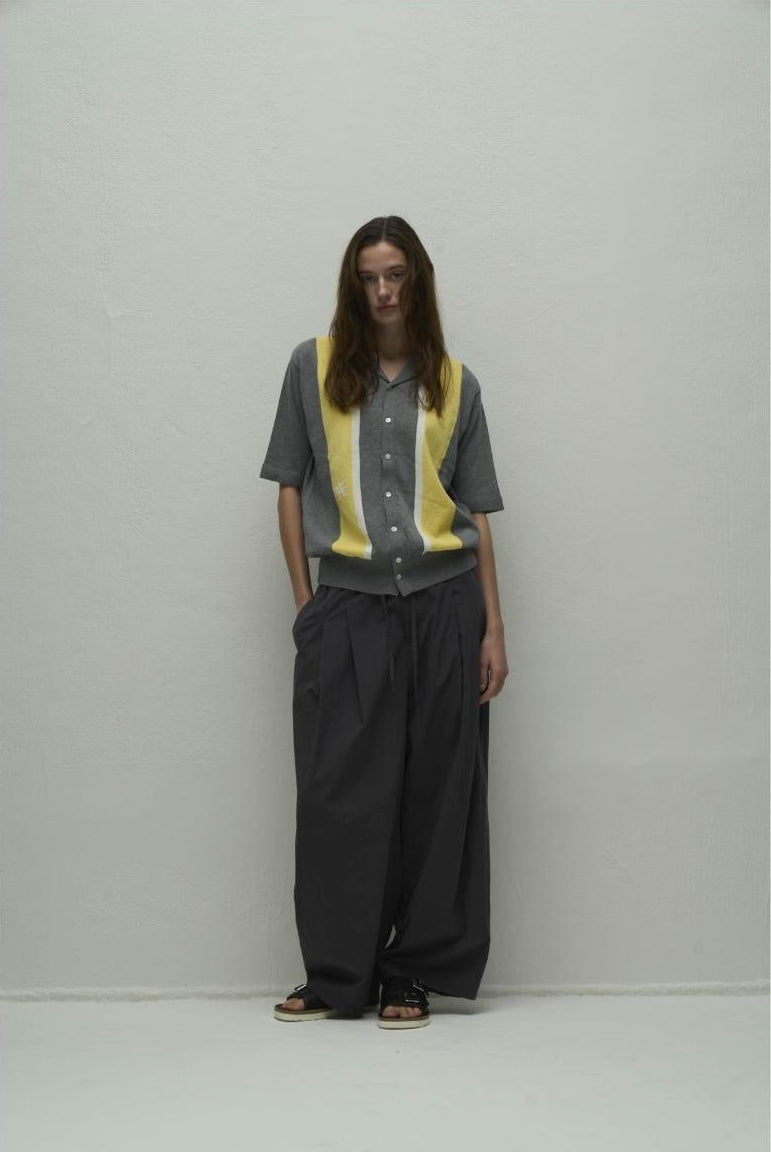 【WYTE】ファインコットンアイビ-ストライプオープンカラーカーディガン/11-30120