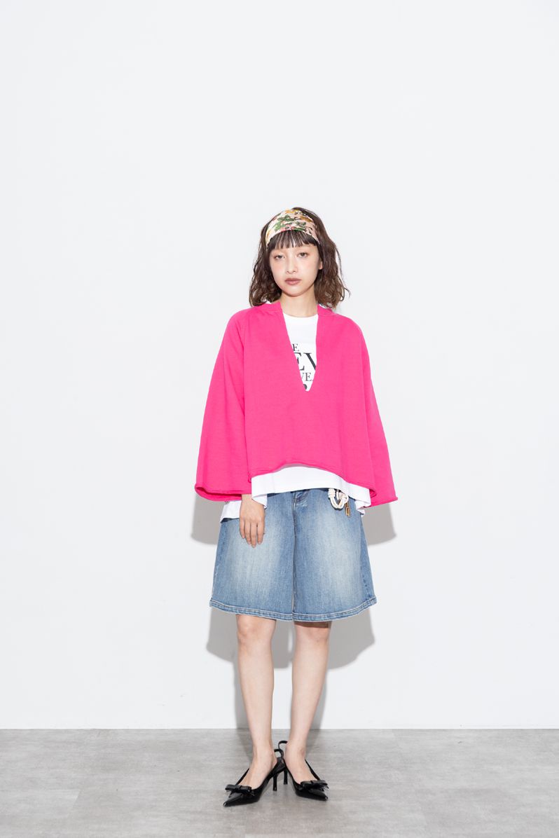 【MARGAUX VINTAGEO】裏毛スキッパープルオーバー/MG CT-27025-S