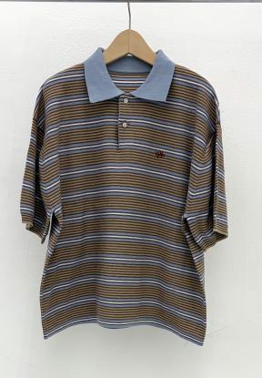 【WYTE】ドライコットンリバースストライプポロシャツ/11-30310