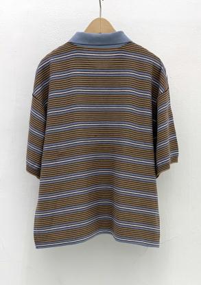 【WYTE】ドライコットンリバースストライプポロシャツ/11-30310