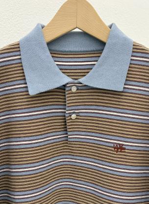 【WYTE】ドライコットンリバースストライプポロシャツ/11-30310