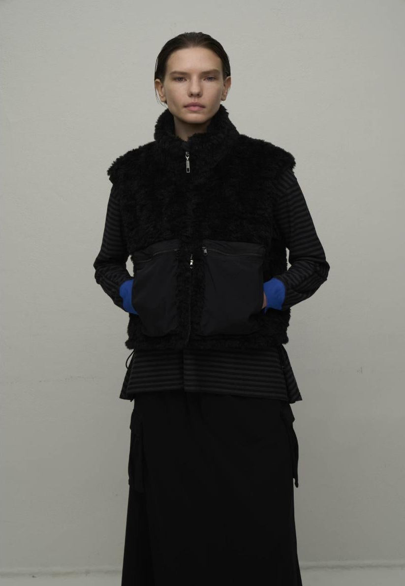 【再入荷】【WYTE】ウールボア&ナイロンΣラインハイブリットベスト/12-11130