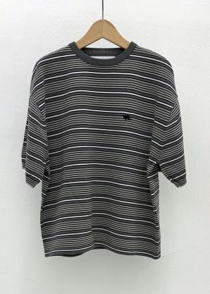 【WYTE】ドライコットンリバースストライプCネックT/11-30311