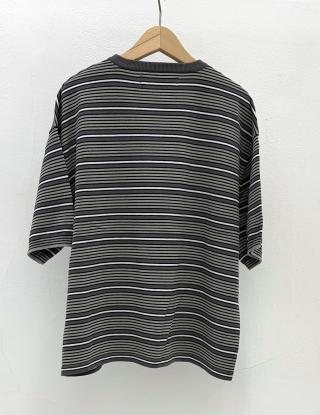 【WYTE】ドライコットンリバースストライプCネックT/11-30311