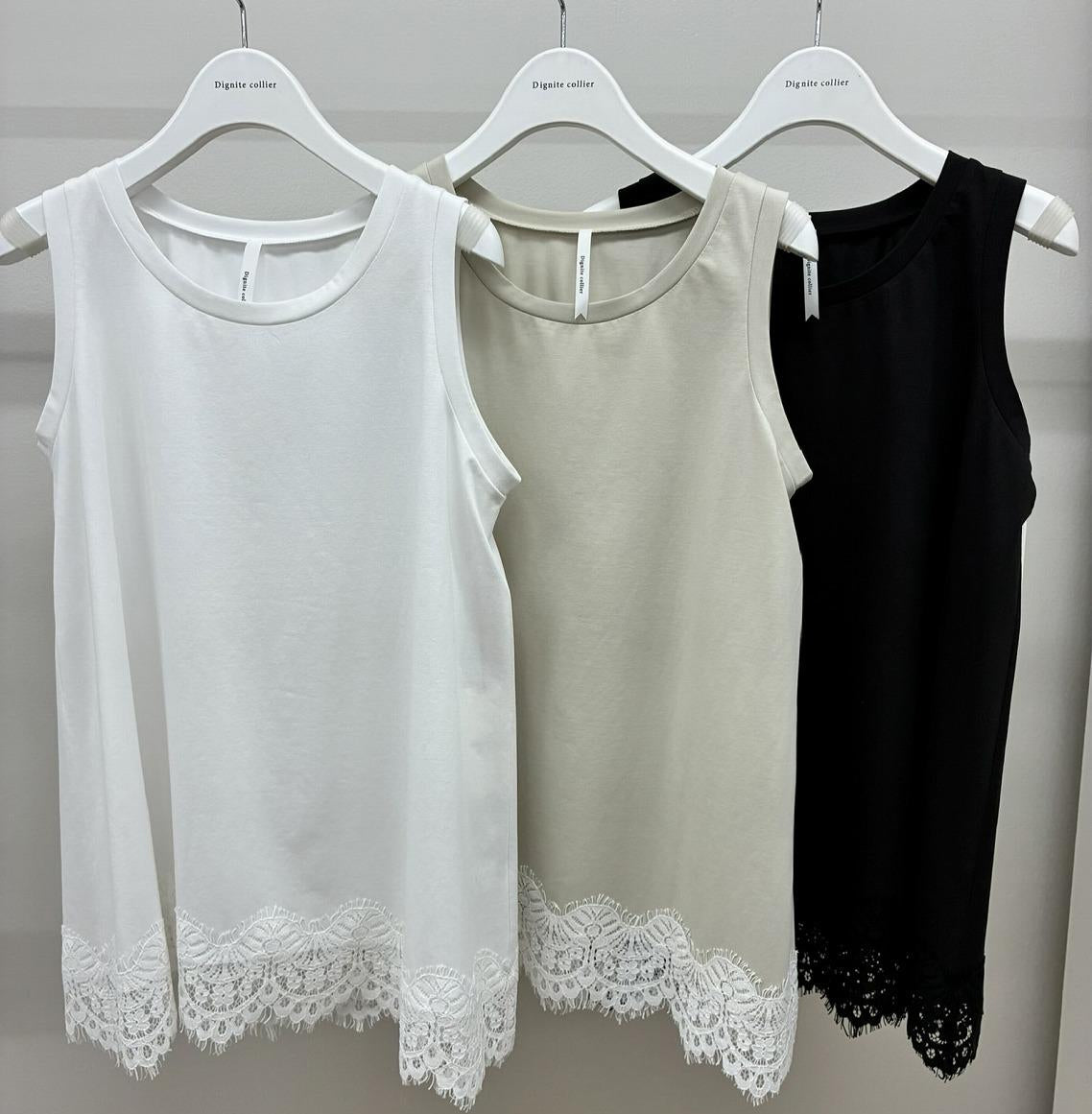 【Dignite collier】レースヘムタンクトップ/80268347