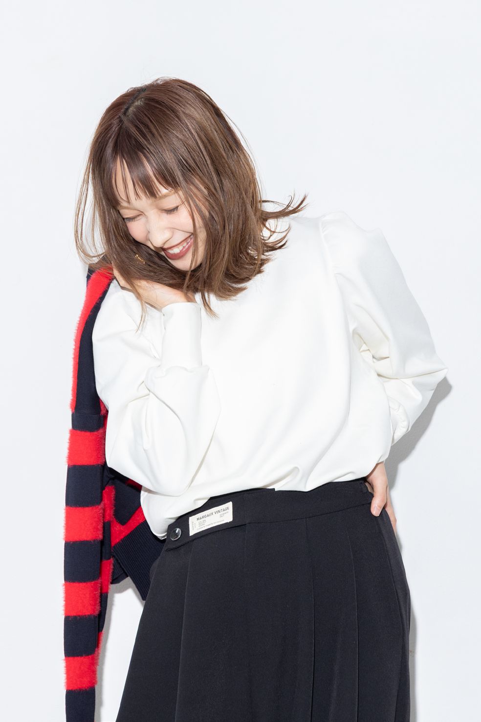 【MARGAUX VINTAGE】ウエストデザインタックパンツ/MG PT-26126-A