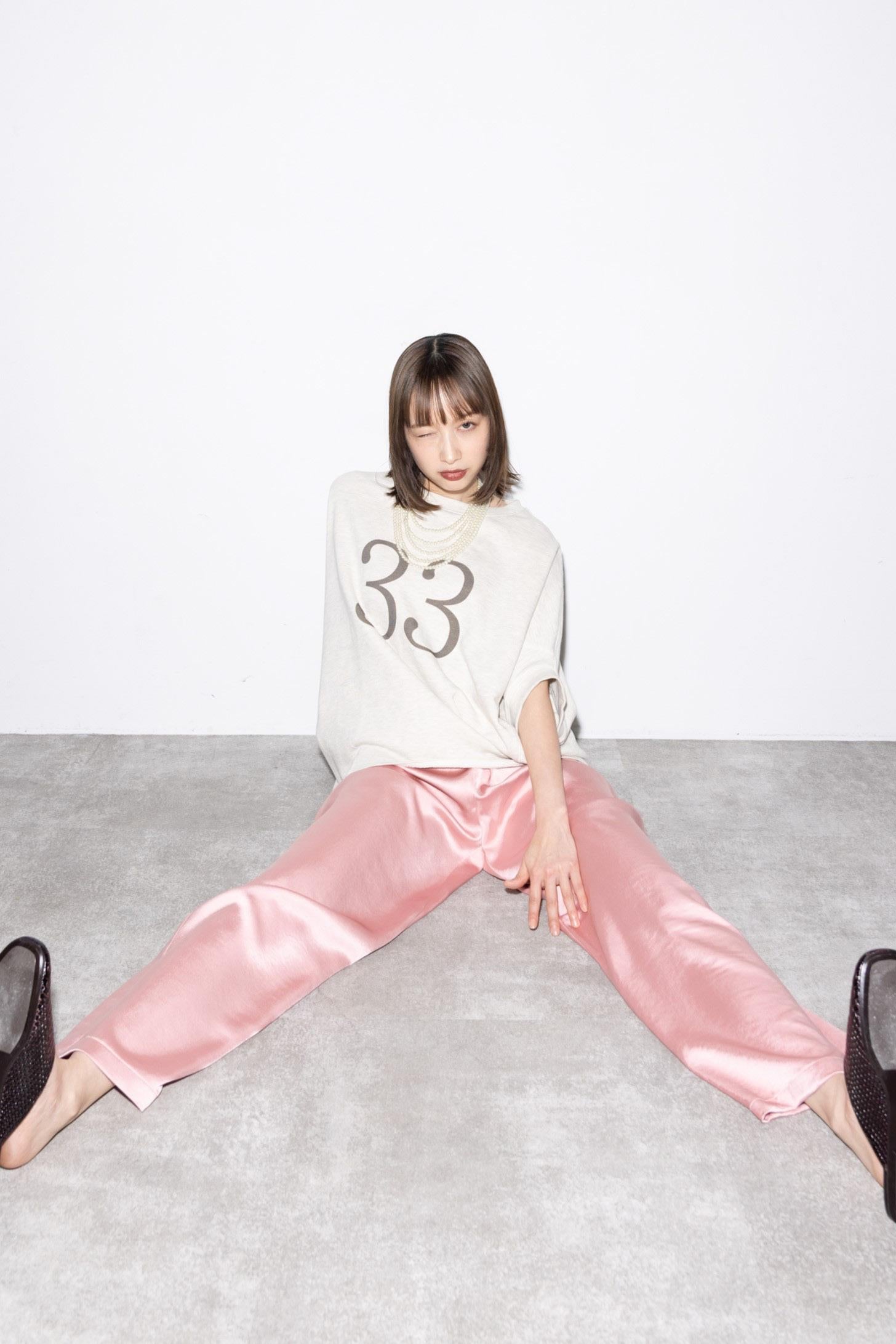 【MARGAUX VINTAGE】ウエストゴムサテンパンツ/MG PT-26098-A