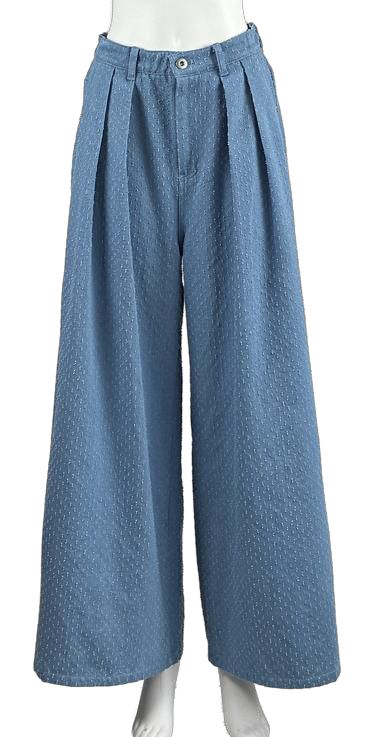 【Ordinary】ドットデニムタックワイドパンツ /BO27-823P