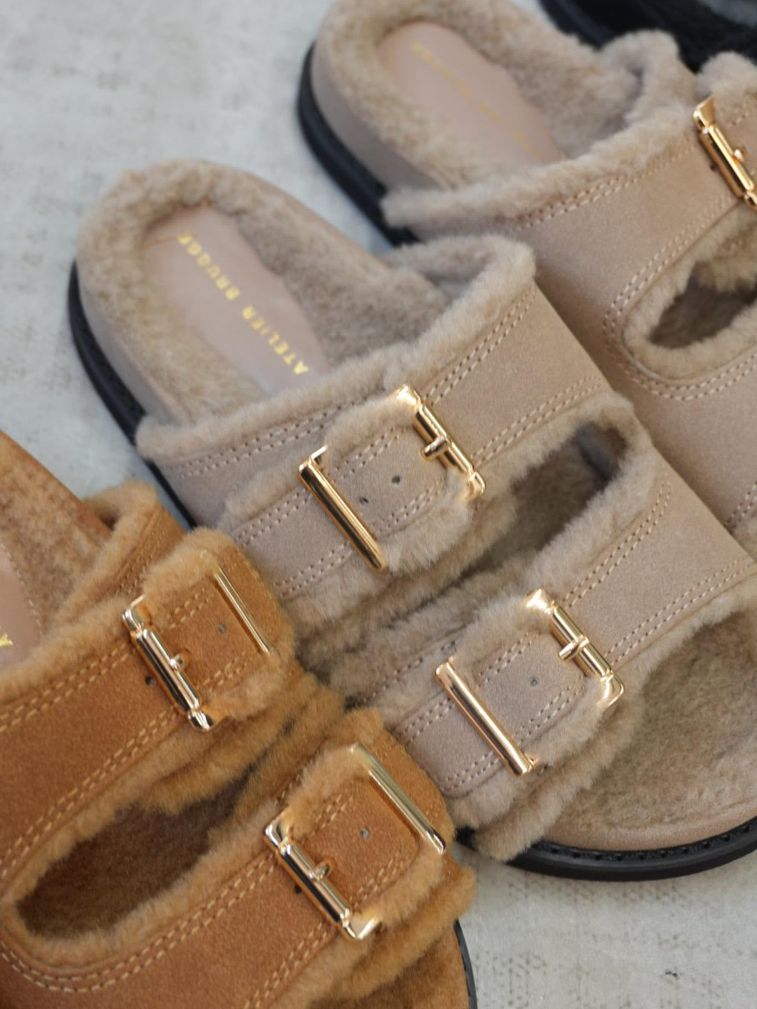 【ATELIER BRUGGE】Wバックルファーサンダル/26KS-39