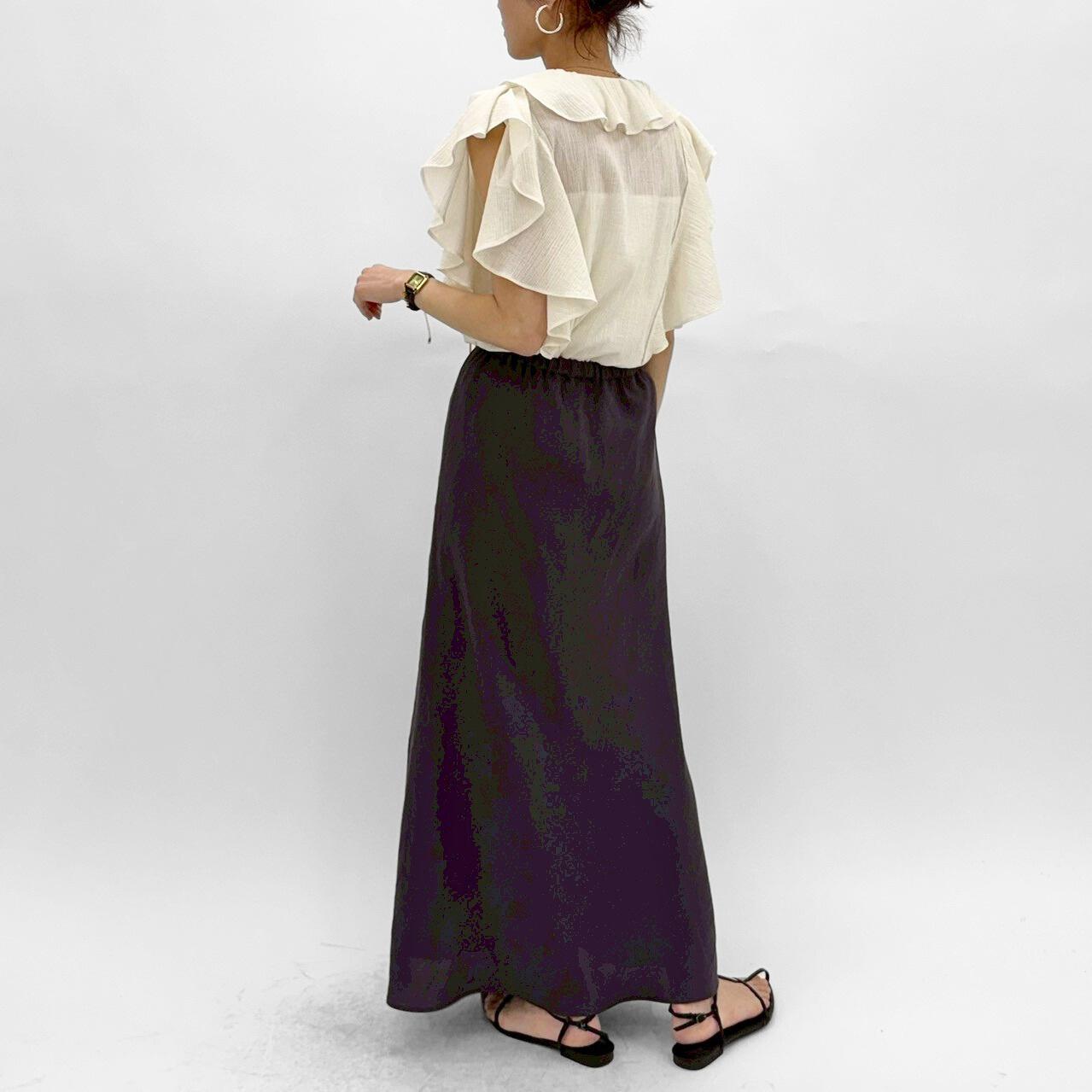 【cafune】リネンレーヨンバイアススカート/25608