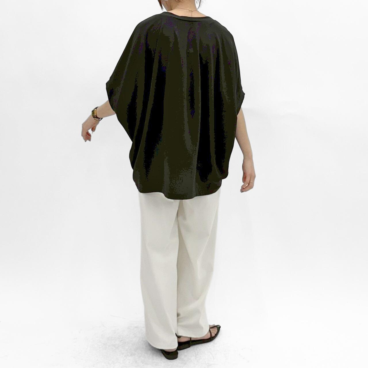 【cafune】マットストレッチジョーゼットコクーンプルオーバー/25904