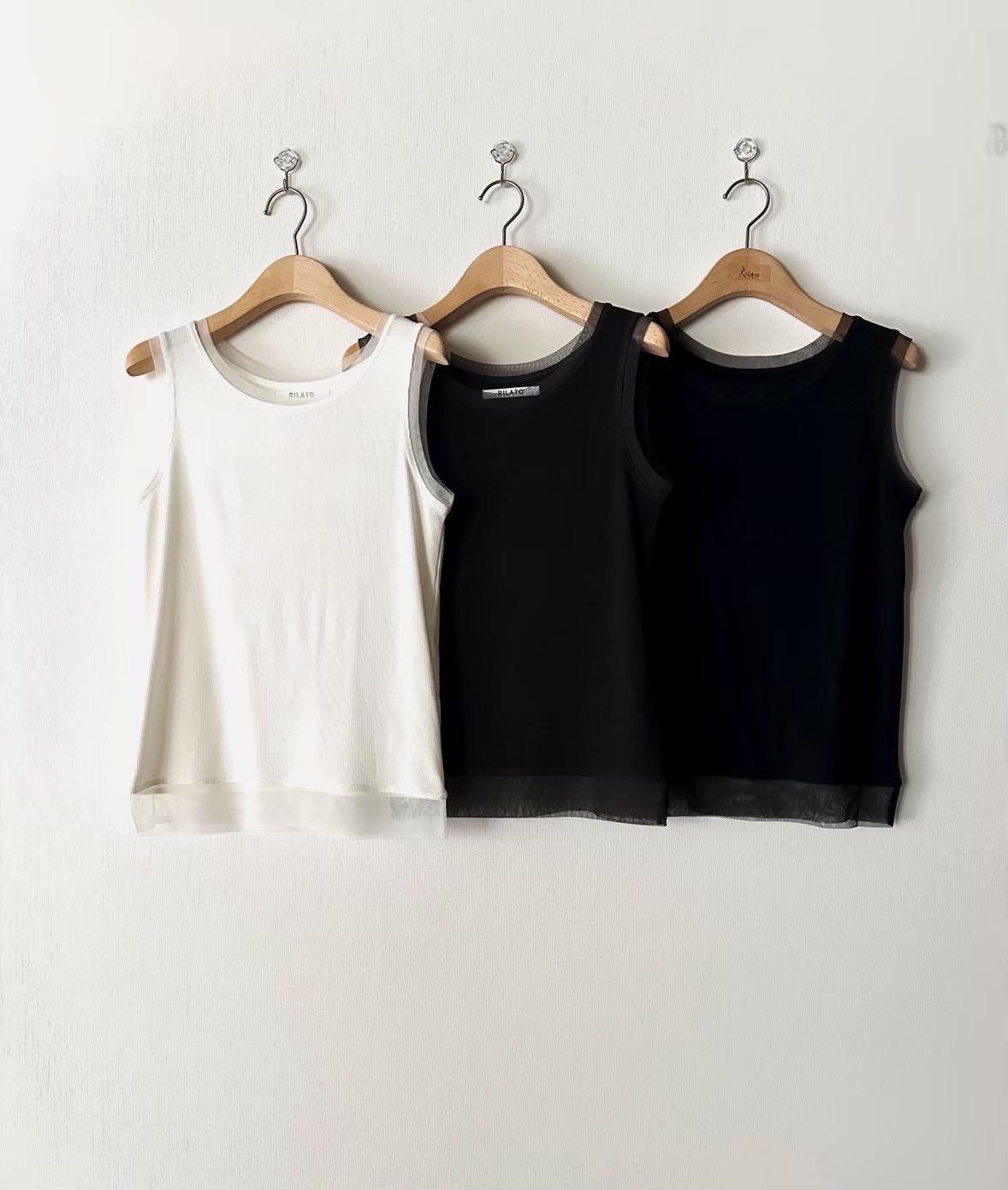 【RILATO】テレコ×チュールへルシータンクトップ/R26254