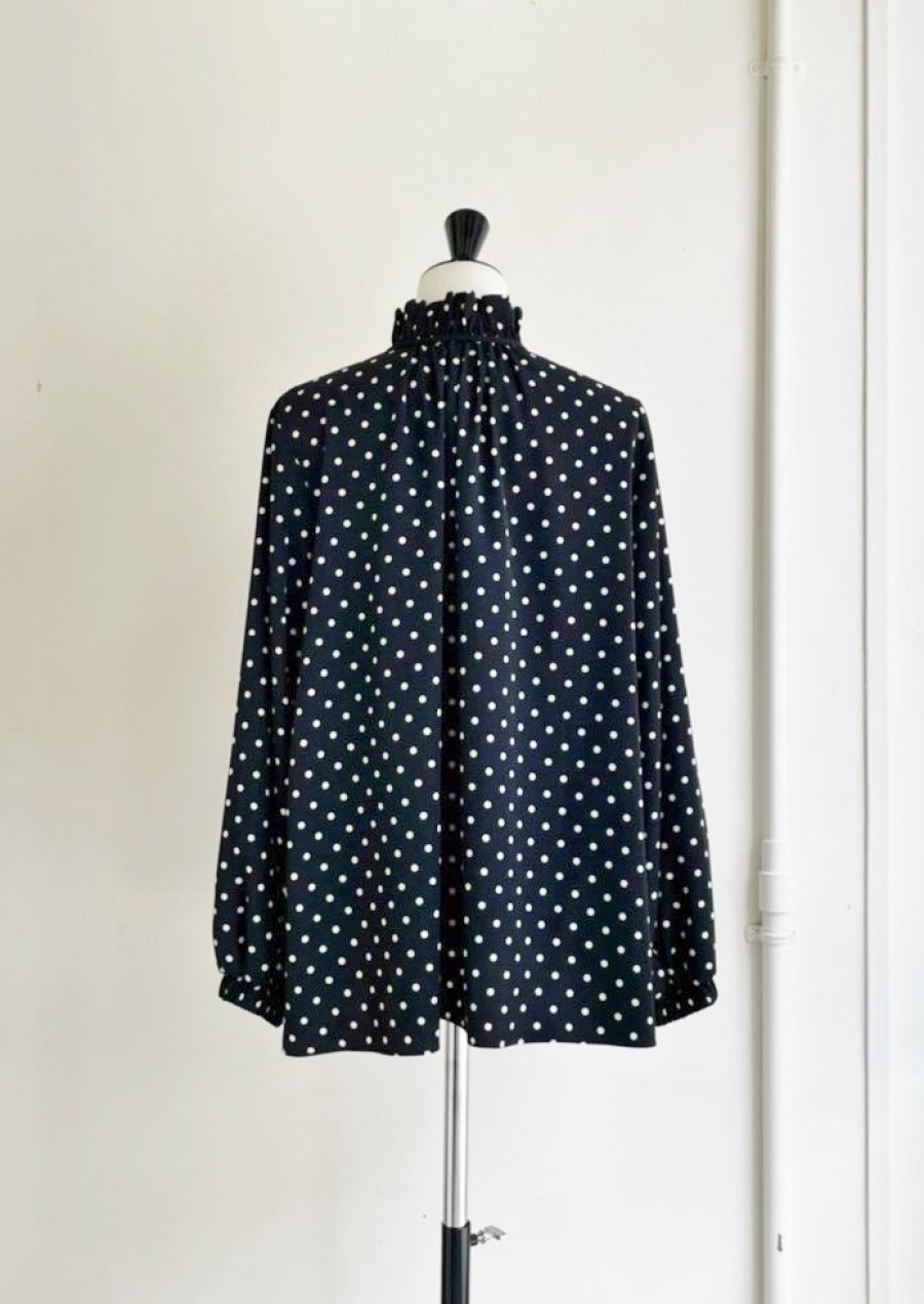 【anana】ジョーゼットフリルリボンドットブラウス/a52-049-DOTT