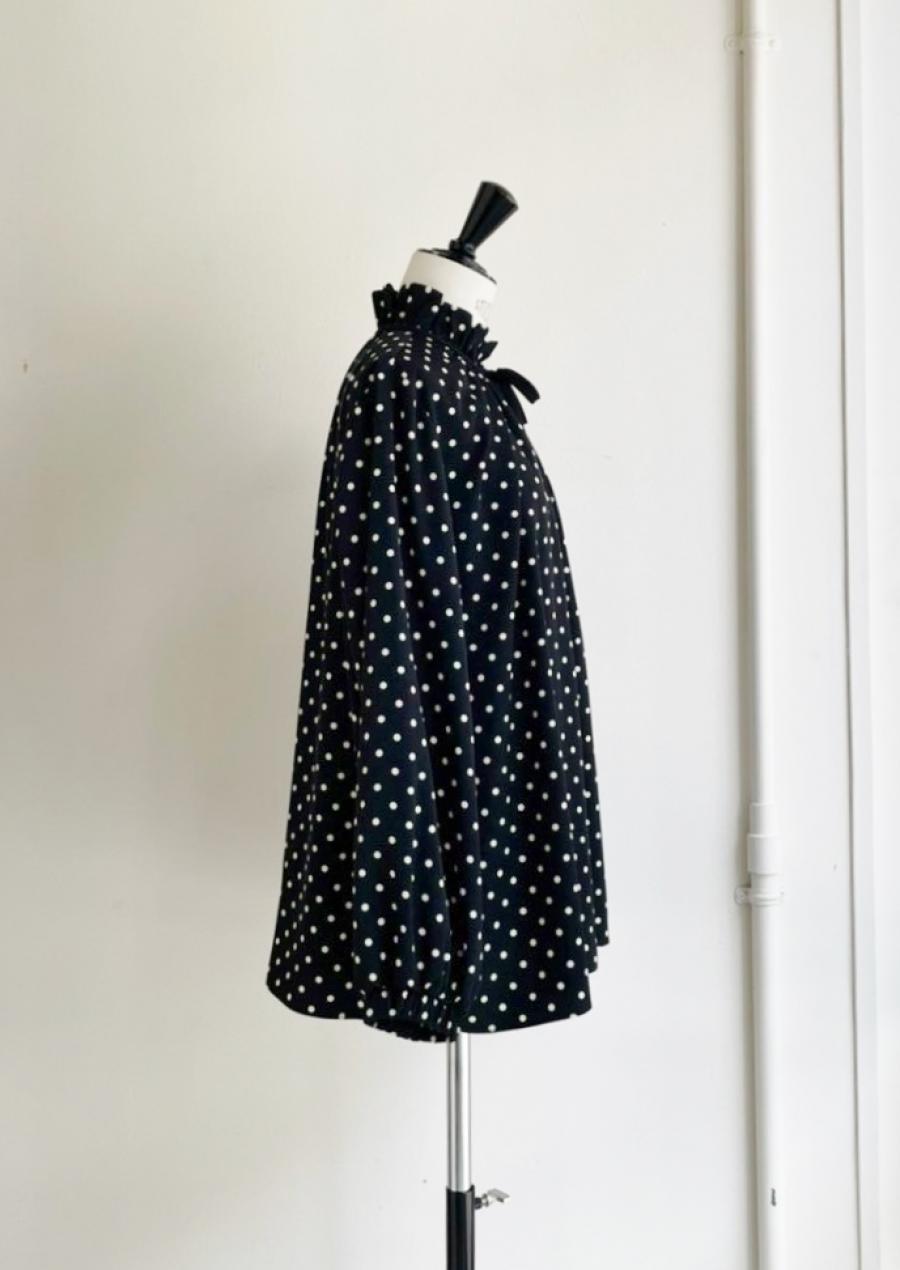 【anana】ジョーゼットフリルリボンドットブラウス/a52-049-DOTT