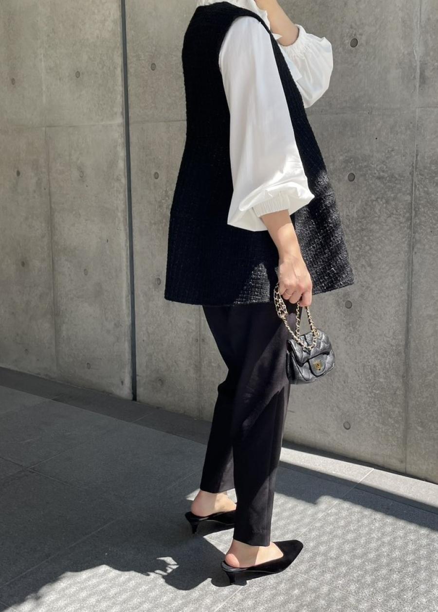 【anana】ラメシャギーツイード立体フォルムベスト/a61-025