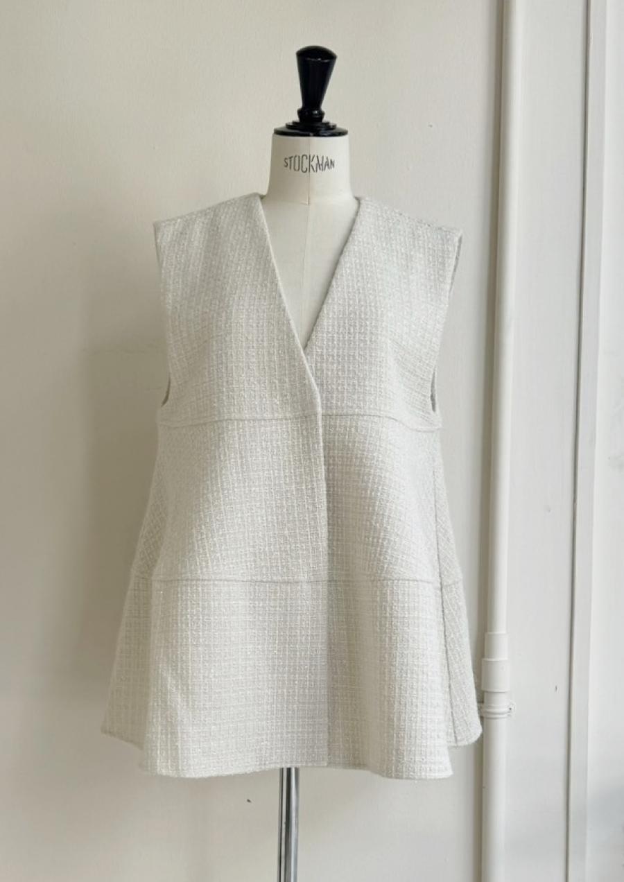 【anana】ラメシャギーツイード立体フォルムベスト/a61-025