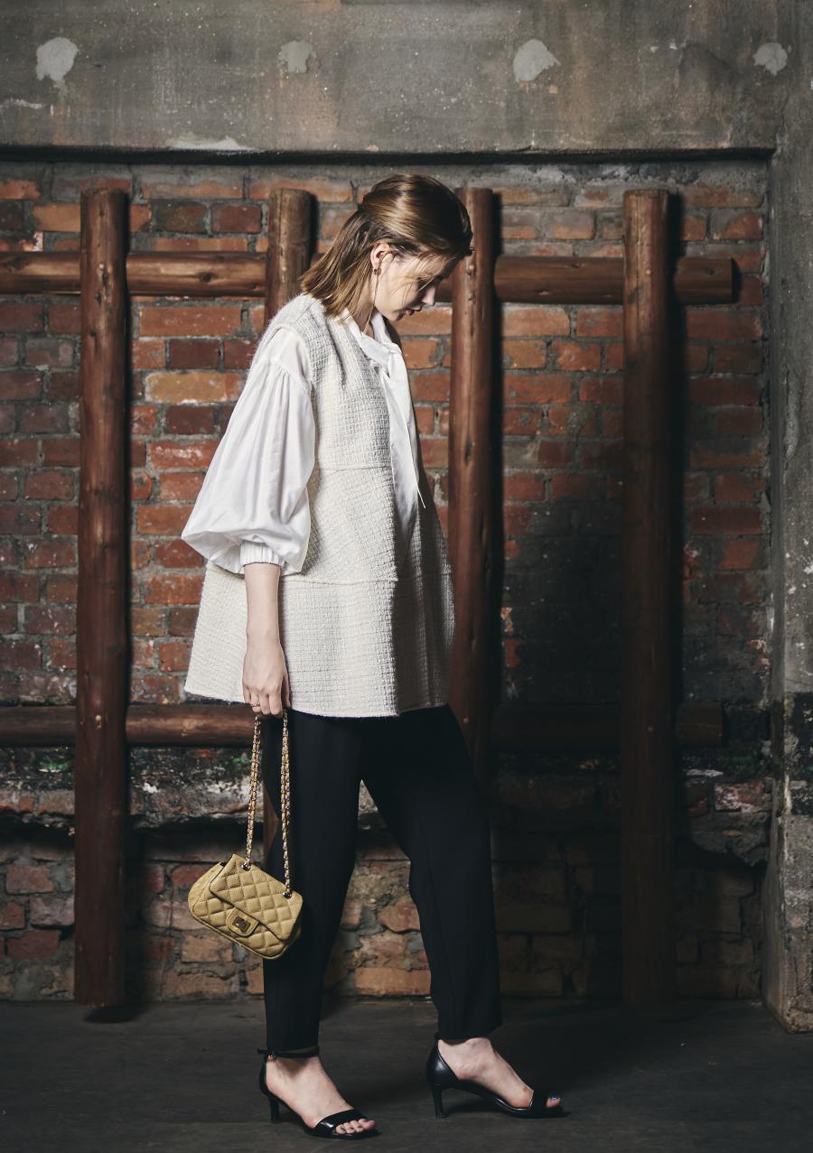 【anana】ラメシャギーツイード立体フォルムベスト/a61-025