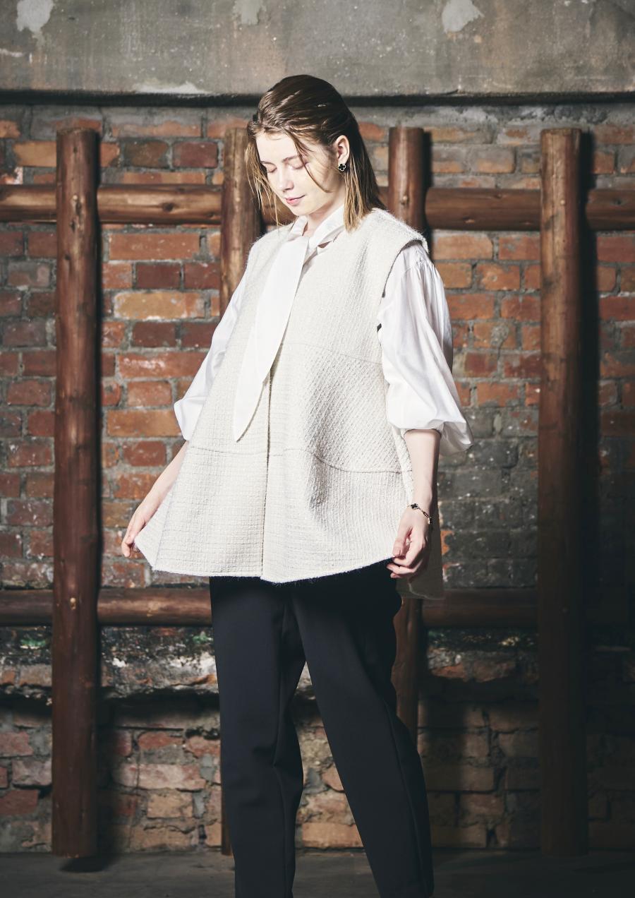 【anana】ラメシャギーツイード立体フォルムベスト/a61-025