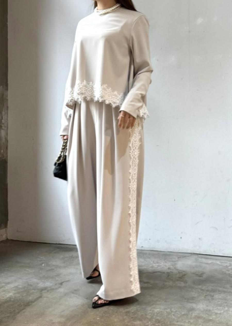 【anana】サイドレースハイウエストストレートパンツ/a96-005