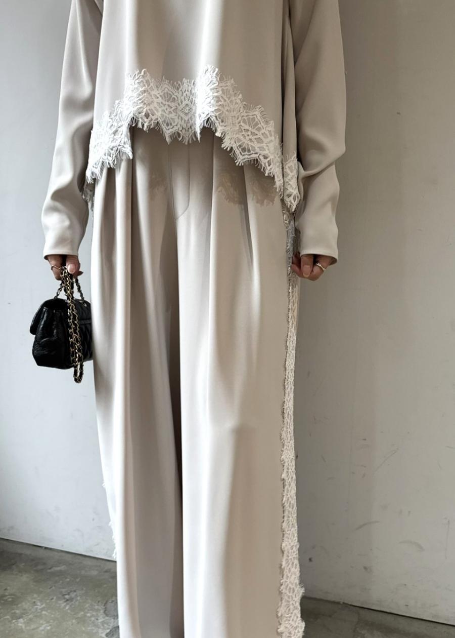 【anana】サイドレースハイウエストストレートパンツ/a96-005