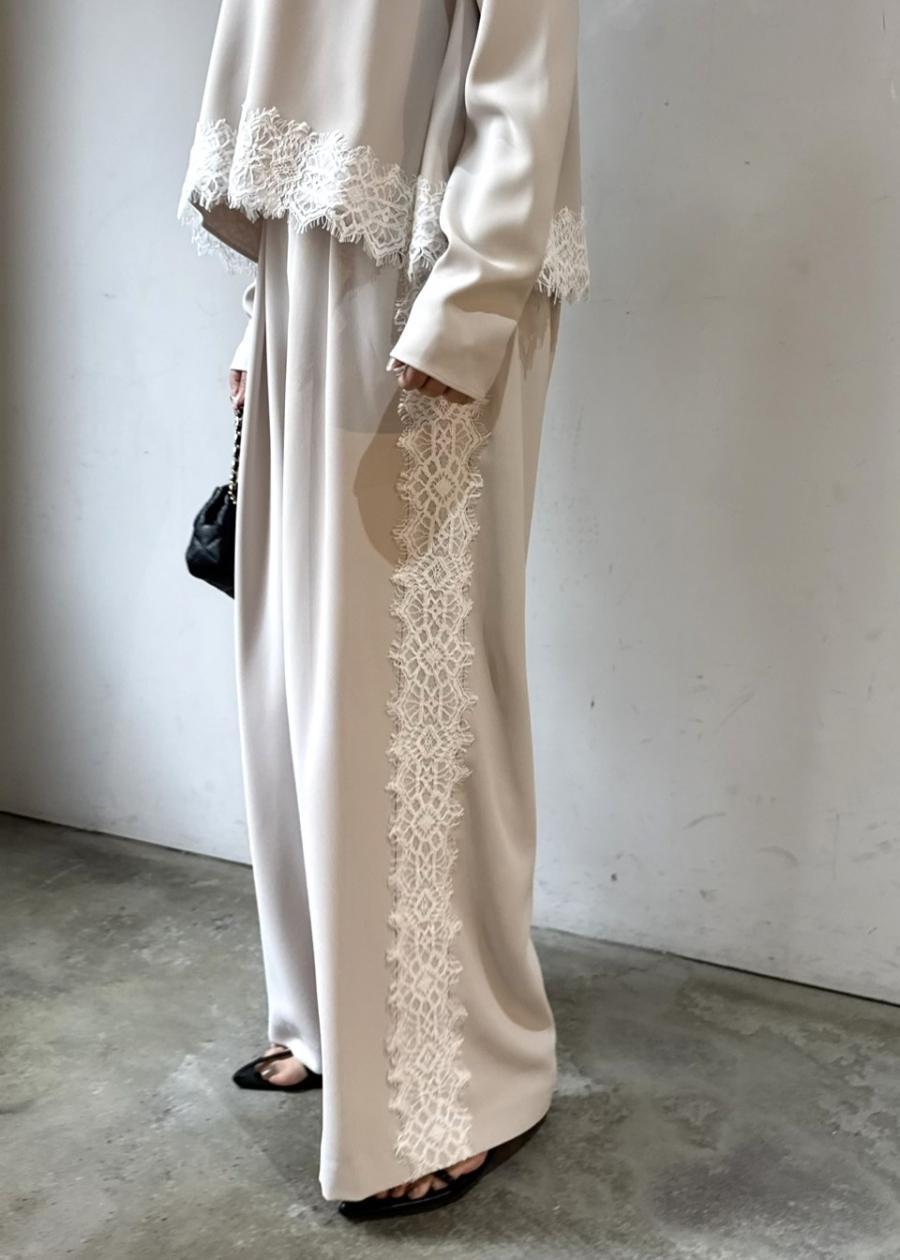 【anana】サイドレースハイウエストストレートパンツ/a96-005