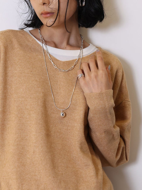 【CHIGNON】オーバル＆ボールトップネックレス/0055-348SH