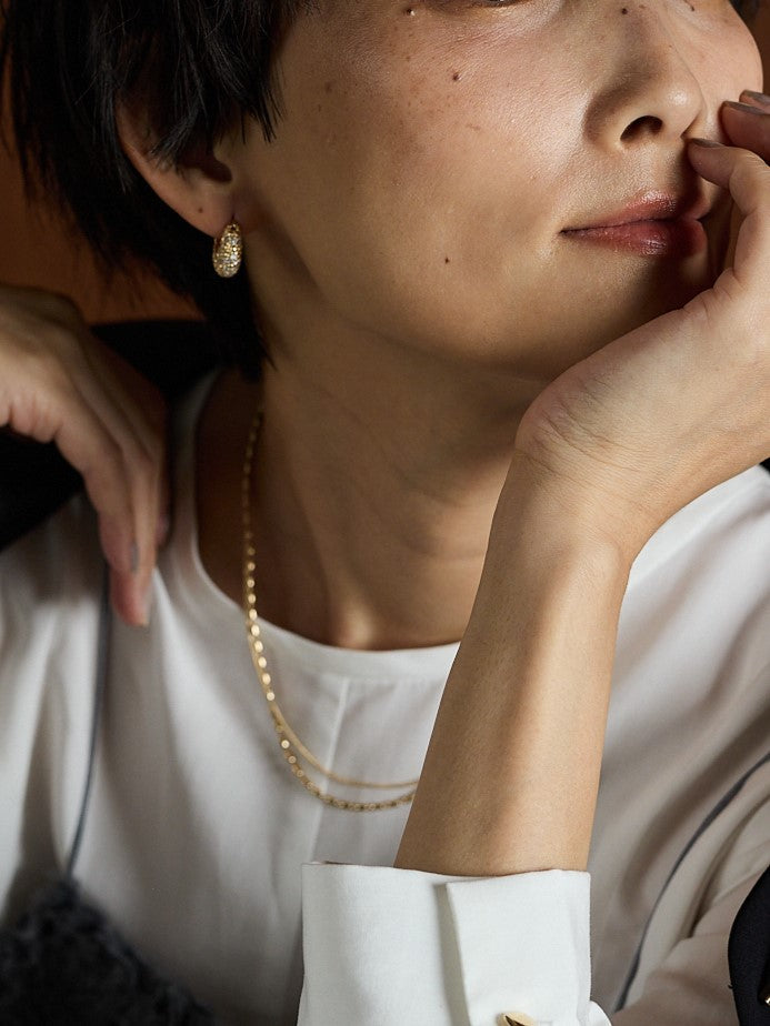 【CHIGNON】ドロップパヴェワンタッチピアス/0056-515SH