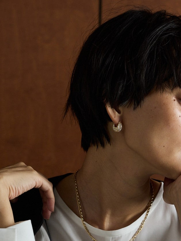 【CHIGNON】ドロップパヴェワンタッチピアス/0056-515SH