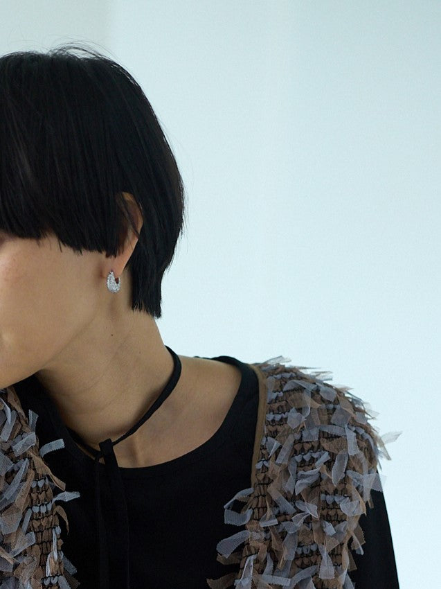 【CHIGNON】ドロップパヴェワンタッチピアス/0056-515SH