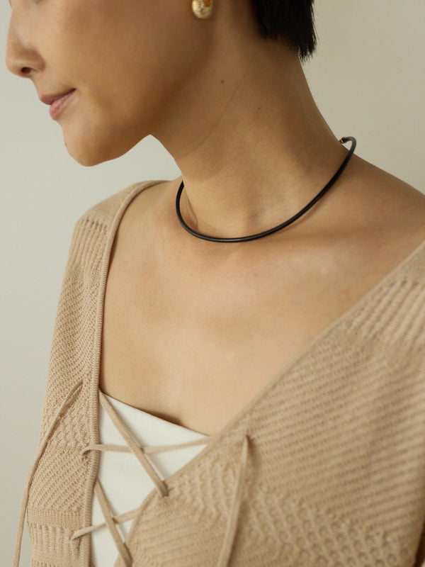 【CHIGNON】リアルレザーフックチョーカー/0056-519SH