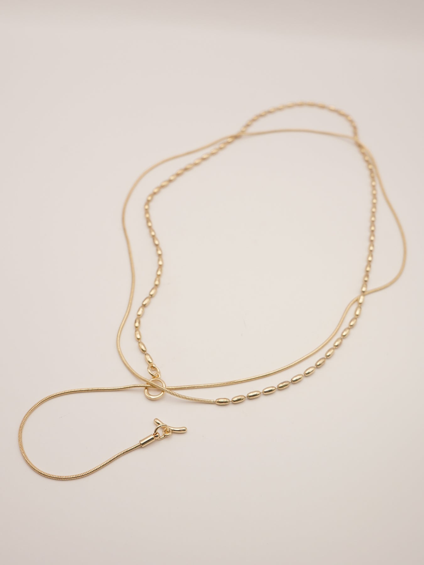 【CHIGNON】ロング2チェーンマンテルネックレス/0056-520SH