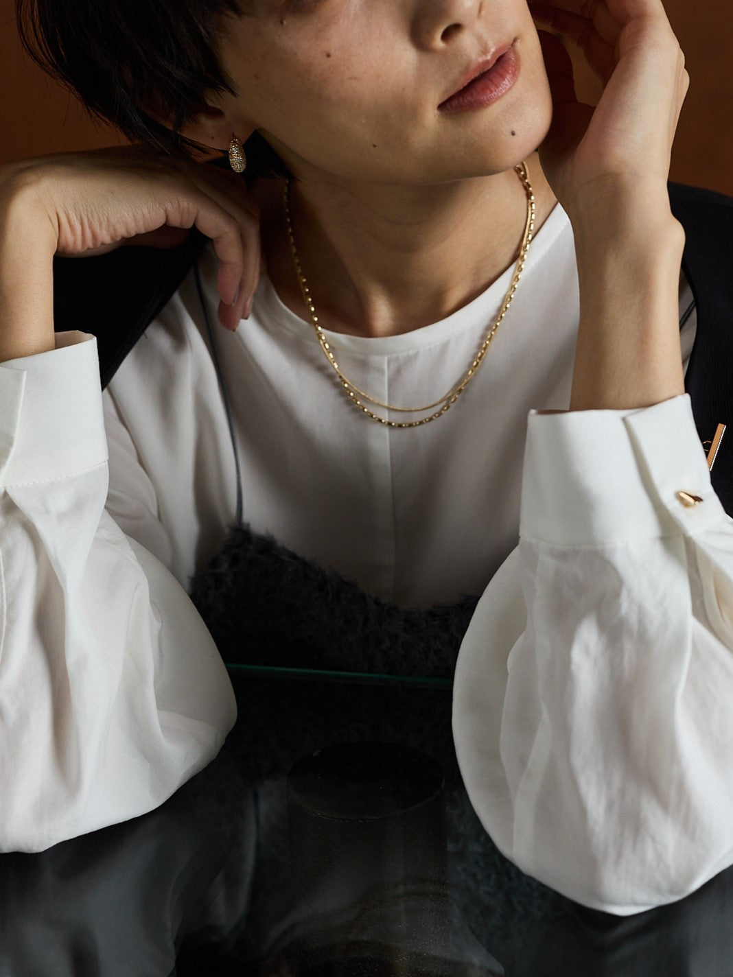 【CHIGNON】ロング2チェーンマンテルネックレス/0056-520SH