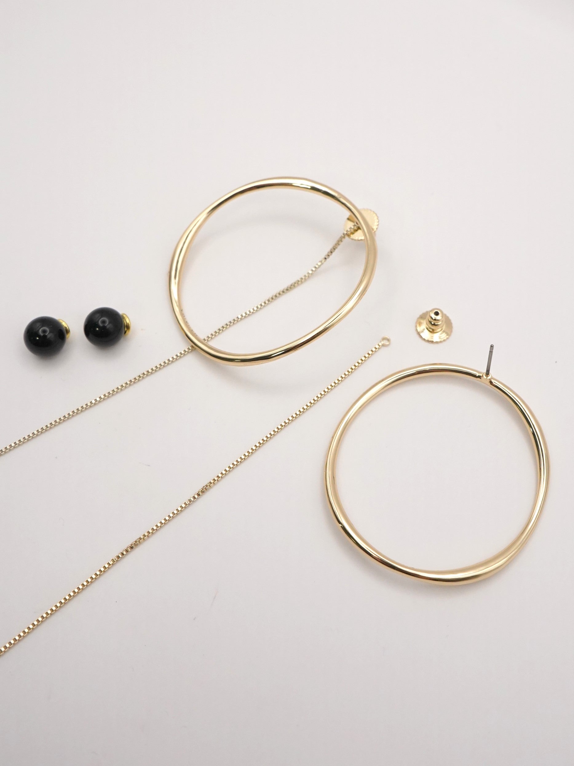 【CHIGNON】サークルフープオニキス3WAYピアス/0062-431SH