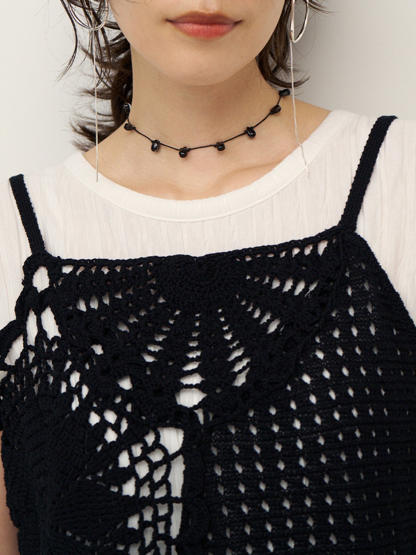 【再入荷予約】【CHIGNON】ドロップガラスコードネックレス/0062-437-5SH