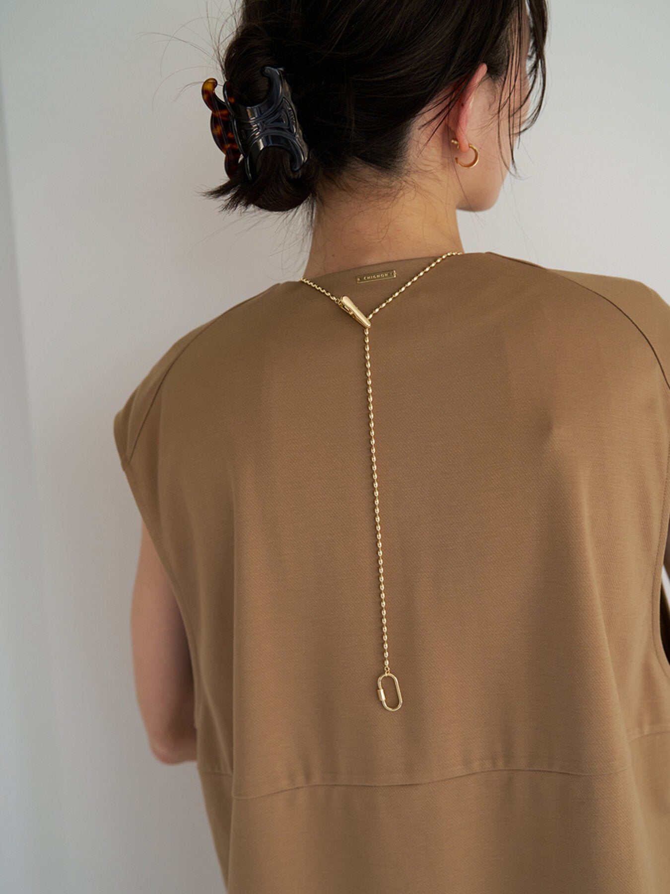 【CHIGNON】オーバルボールチェーンクリップネックレス/0063-734SH