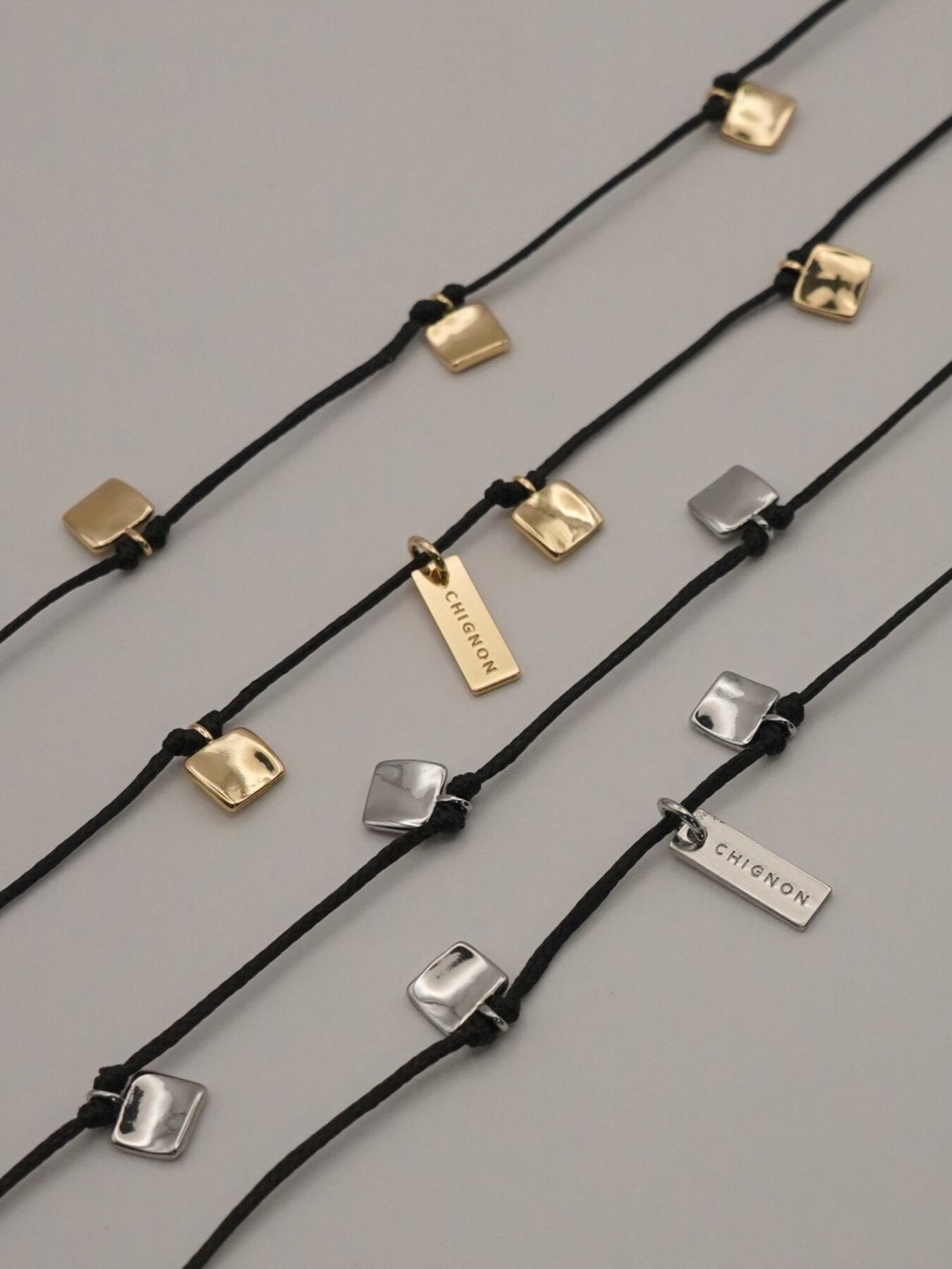 【CHIGNON】メルティスクエアコードネックレス/0065-456SH