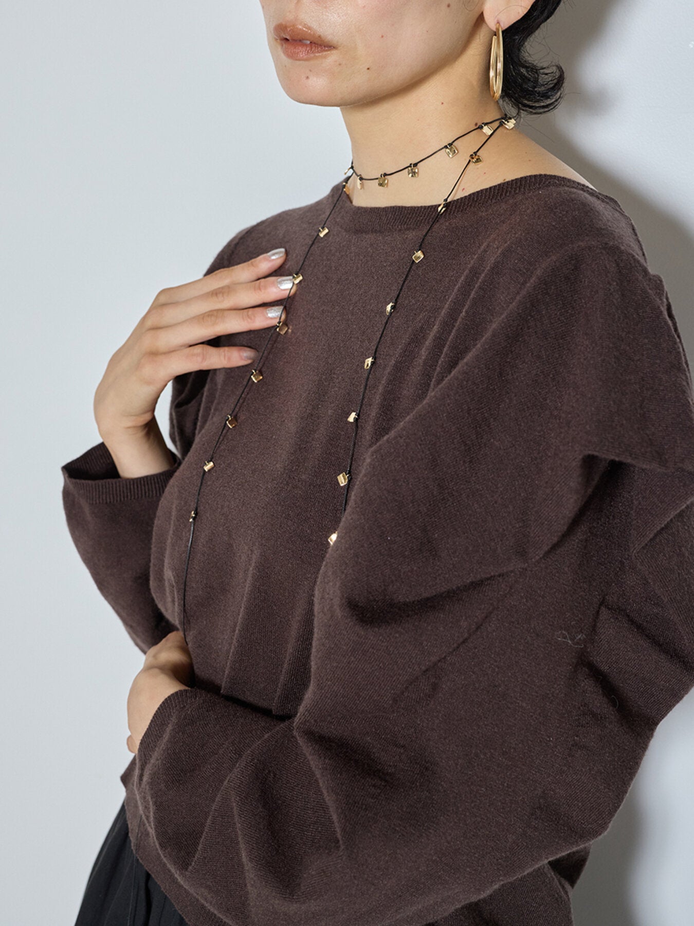 【CHIGNON】メルティスクエアコードネックレス/0065-456SH